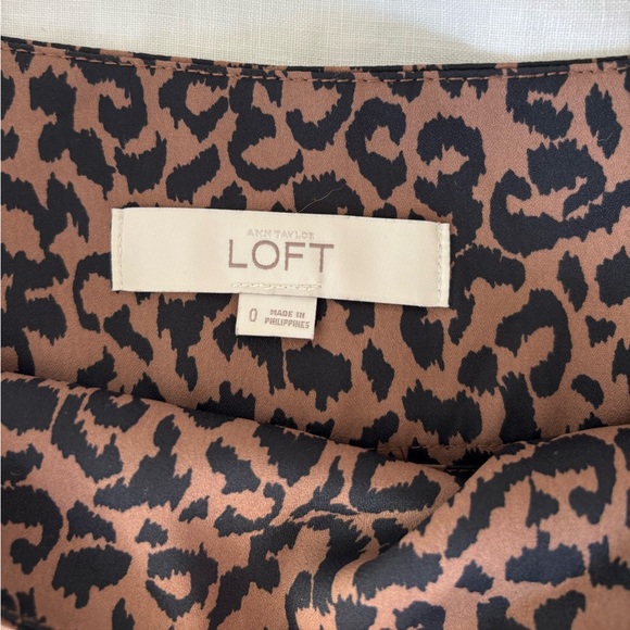 LOFT Brown and Black Animal Print Flowy Mini Shorts - Picture 4 of 7